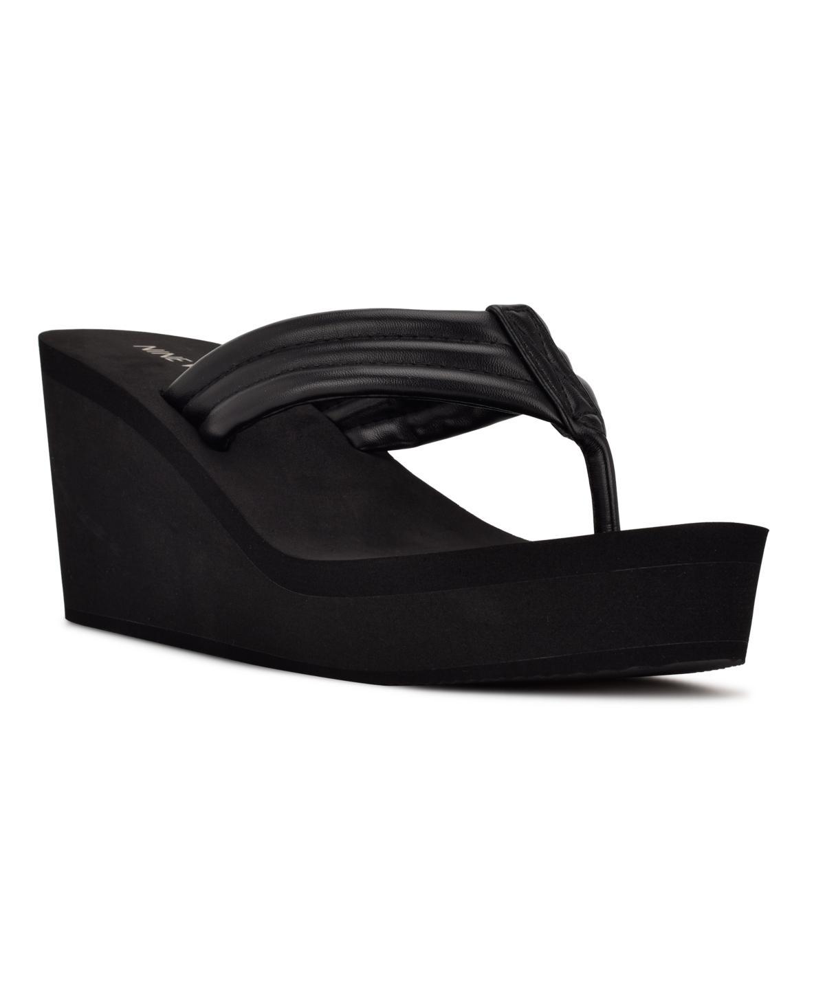 Nine West Spins Wedge Thong Sandals, Womens Product Image