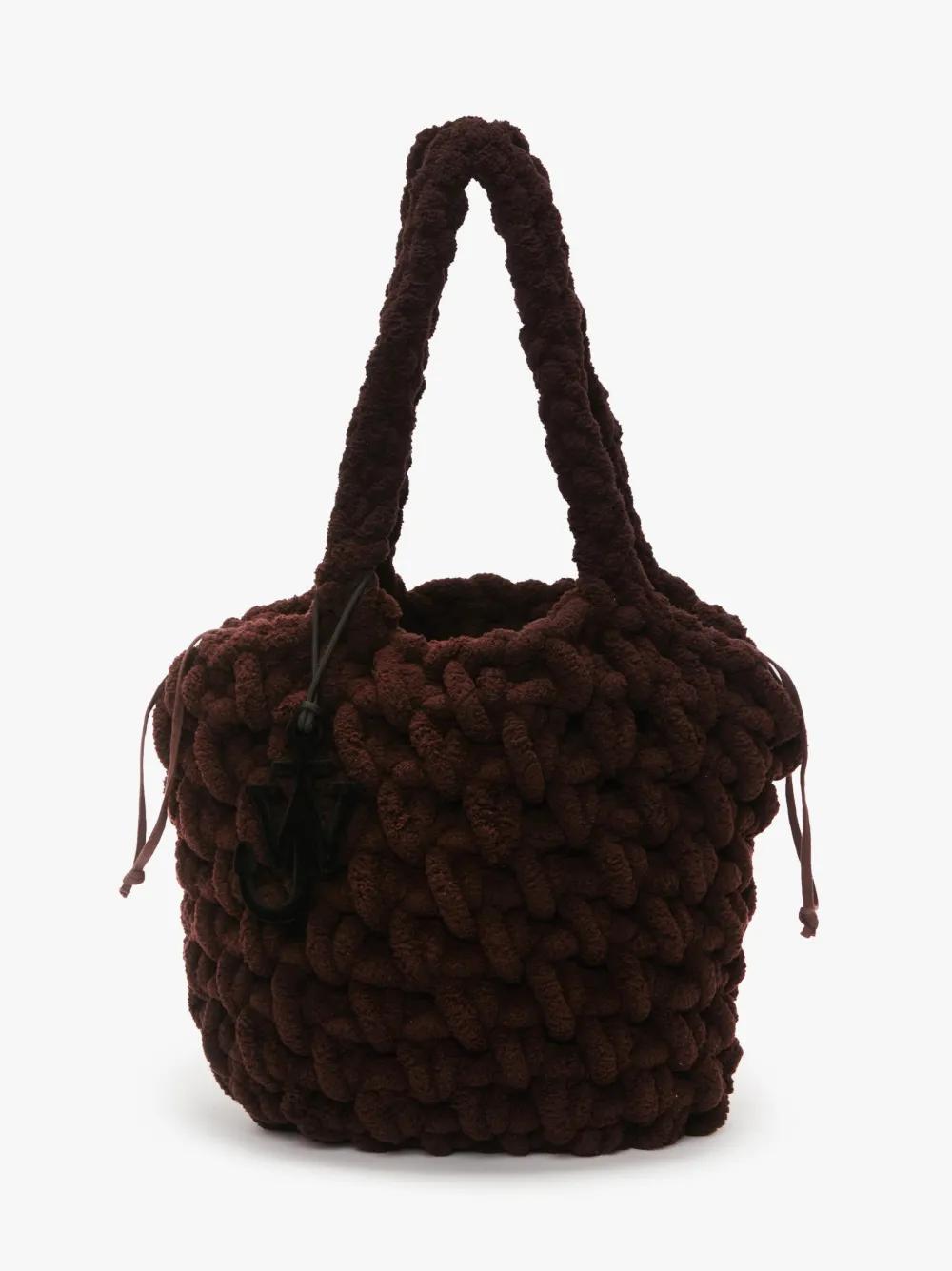 LARGE BLANKET SHOPPER - CHENILLE SHOULDER BAG in brown | JW Anderson US  Product Image