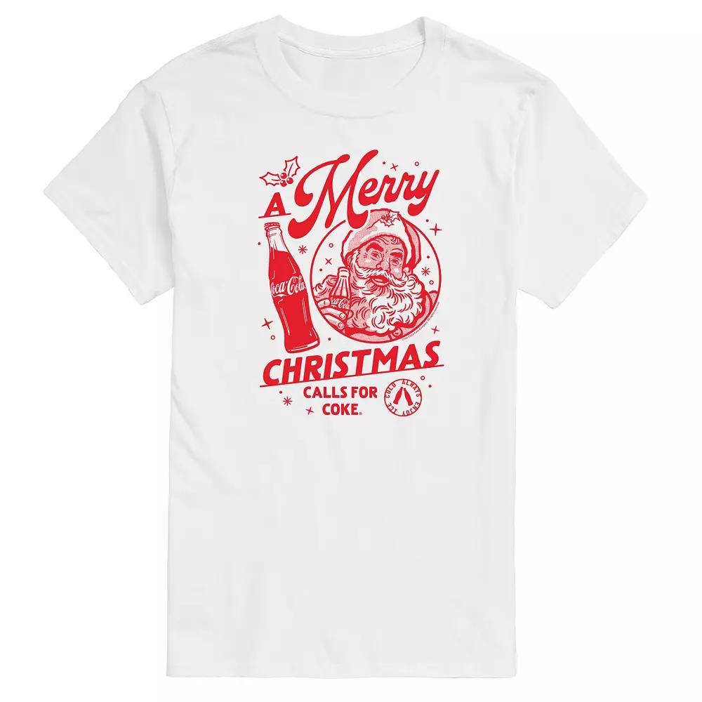 Men's Coca-Cola Merry Christmas Calls For Coke Graphic Tee, Size: XXL, White Product Image