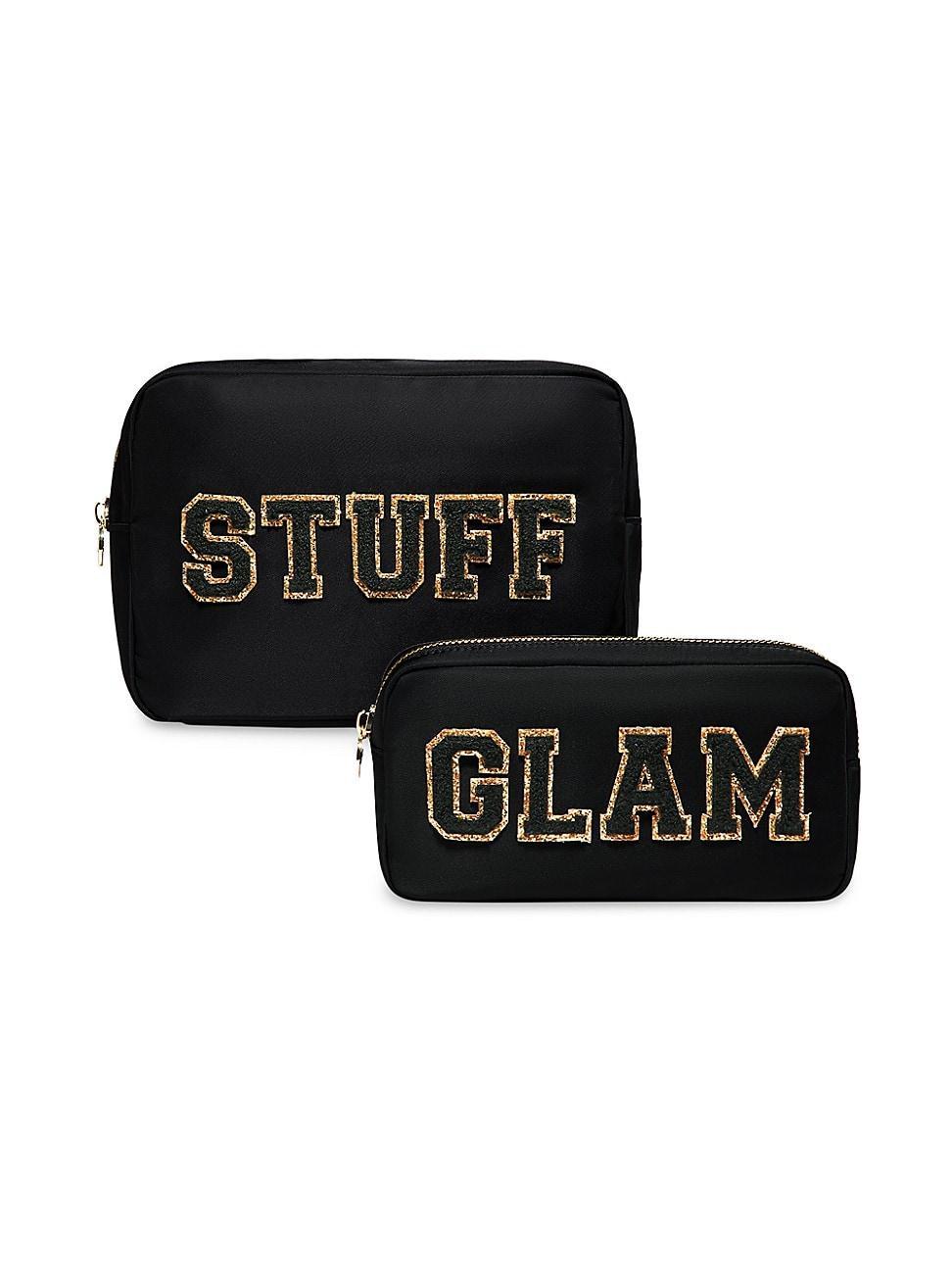 Womens Two-Piece Appliqud Travel Pouch Set Product Image