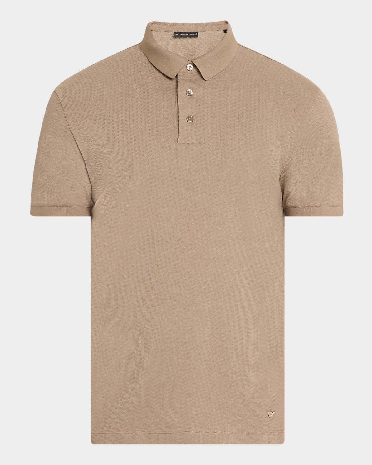 Mens Cotton Tonal Wave Polo Shirt Product Image