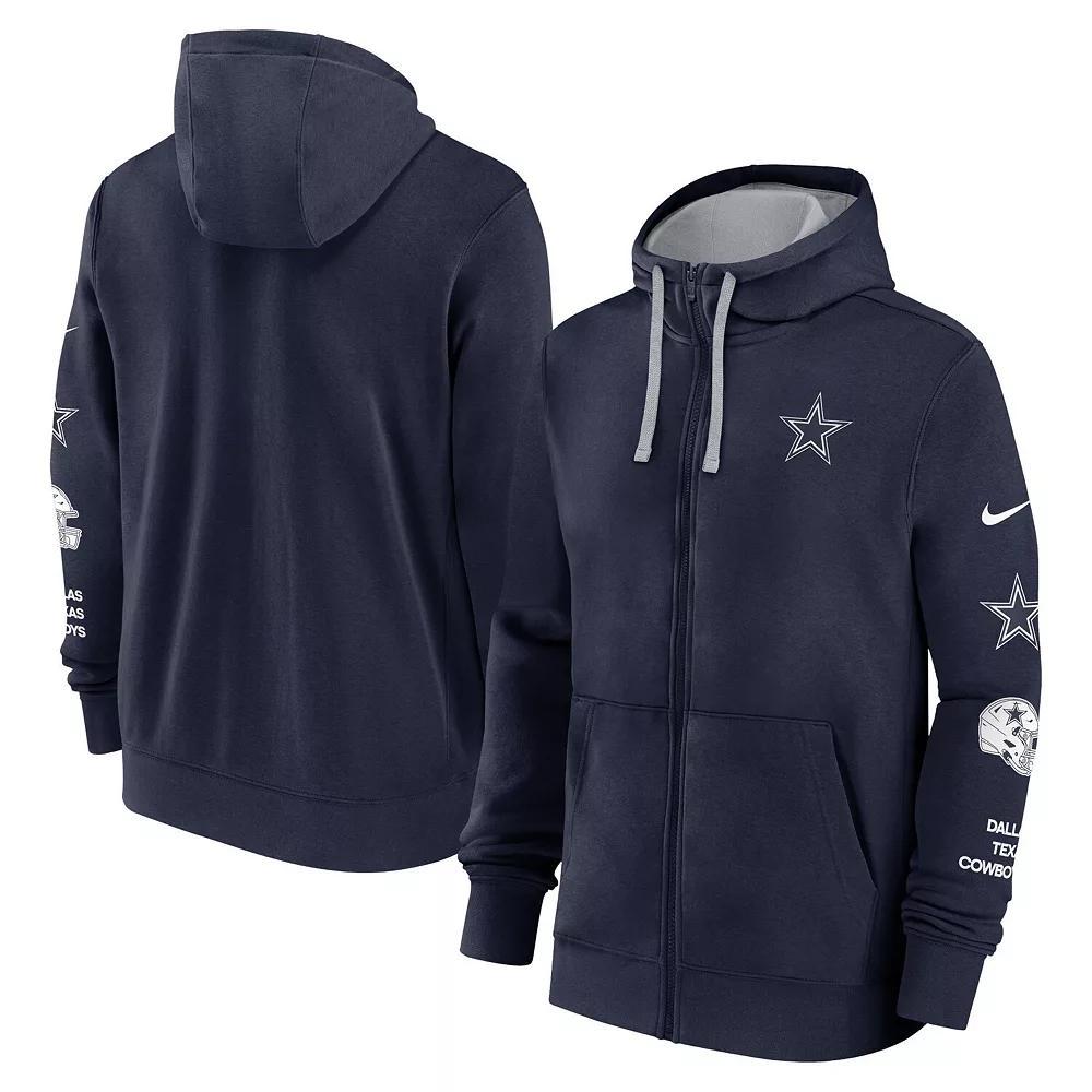 Men's Nike Navy Dallas Cowboys Multi Logo Full-Zip Hoodie, Size: Medium, Blue Product Image