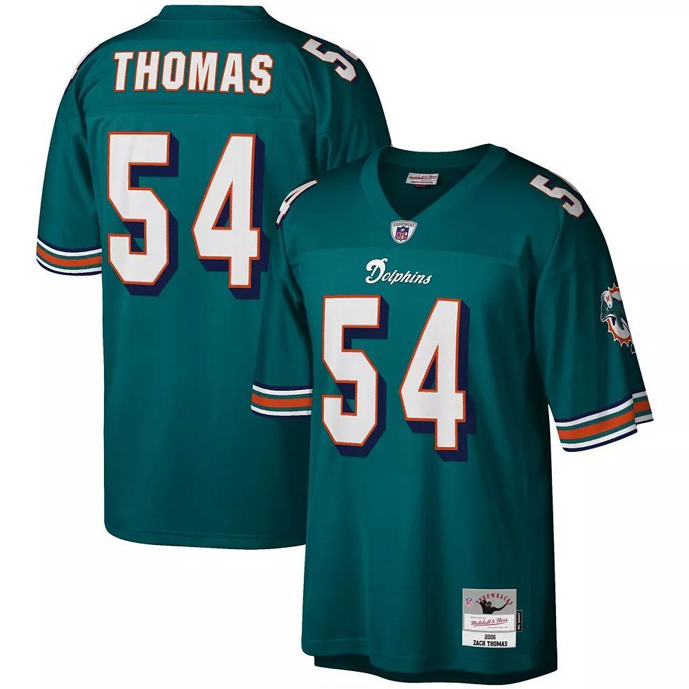 Men's Mitchell & Ness Zach Thomas Aqua Miami Dolphins Legacy Replica Jersey, Size: Large, Turquoise A Product Image