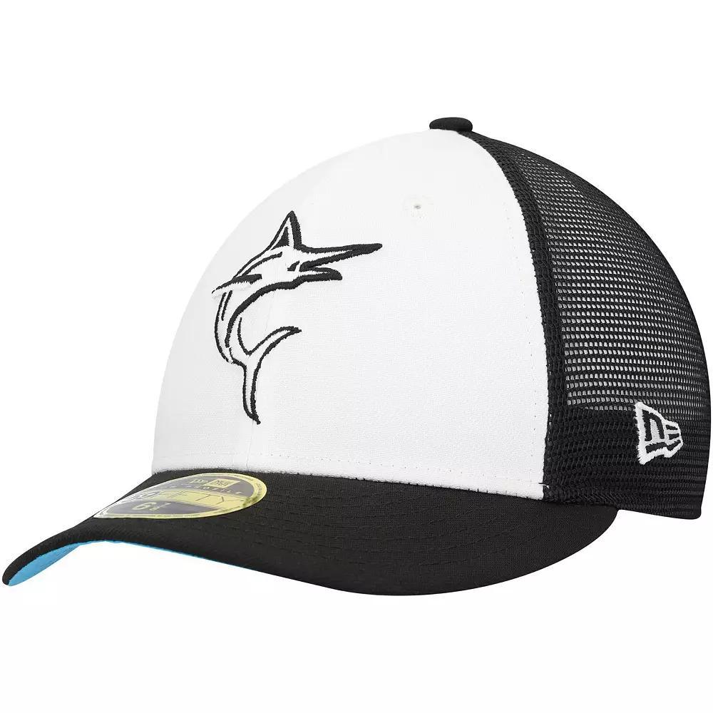 Men's New Era  Black/White Miami Marlins 2023 On-Field Batting Practice Low Profile 59FIFTY Fitted Hat, Size: 7 1/8 Product Image