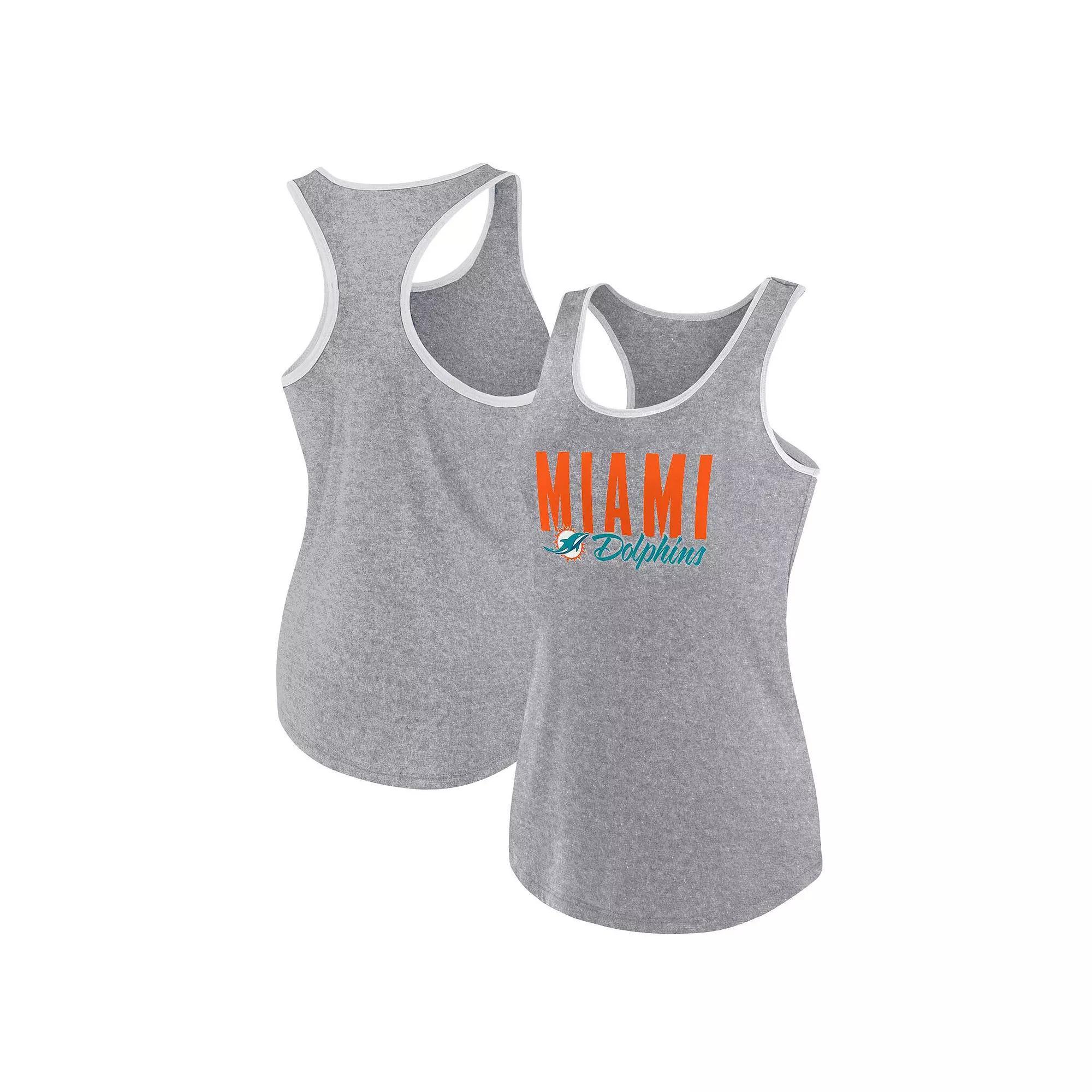 Women's Fanatics Heather Gray Miami Dolphins Plus  Product Image