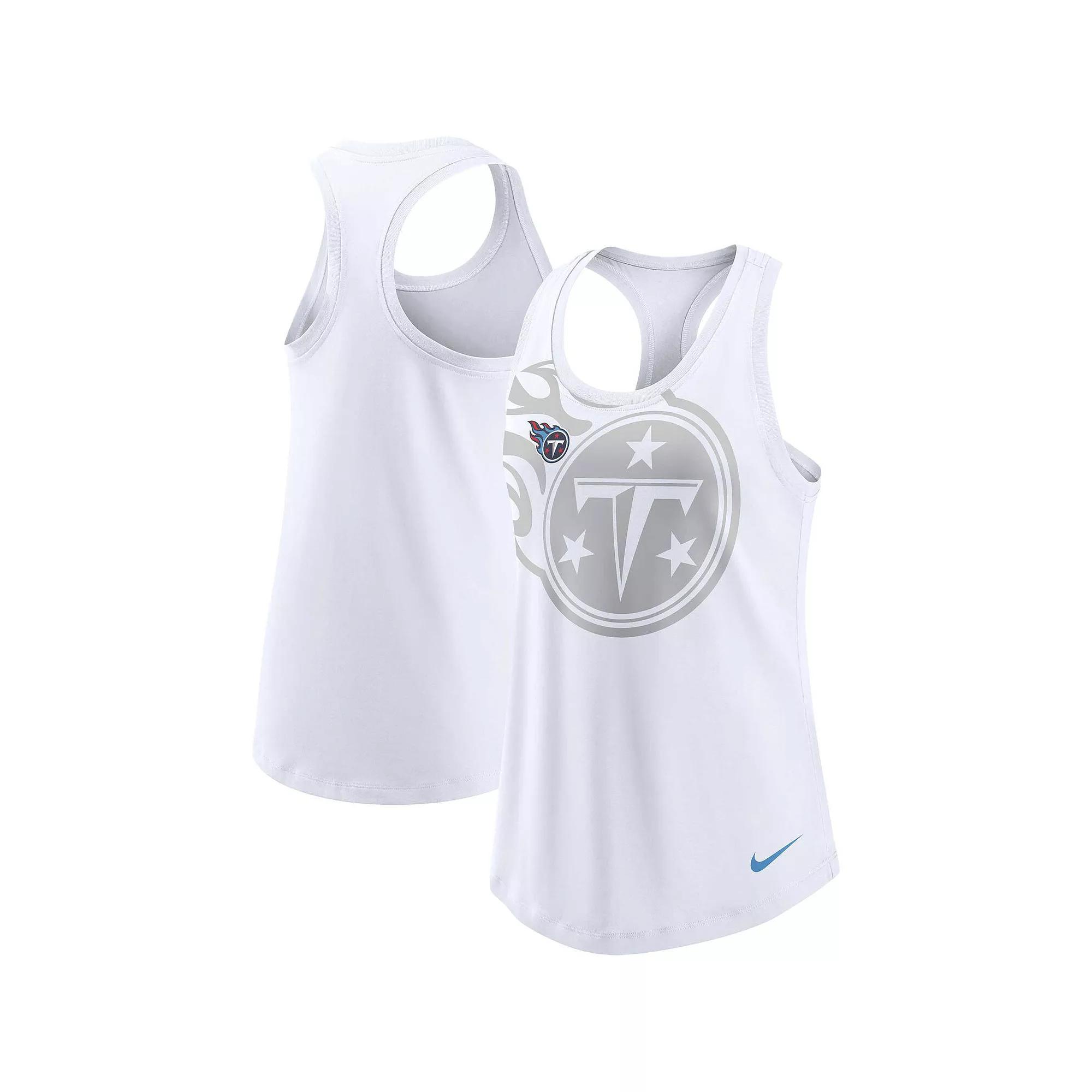 Women's Nike White Tennessee Titans Tri-Blend Scoop Neck Racerback Tank Top, Size: XS Product Image