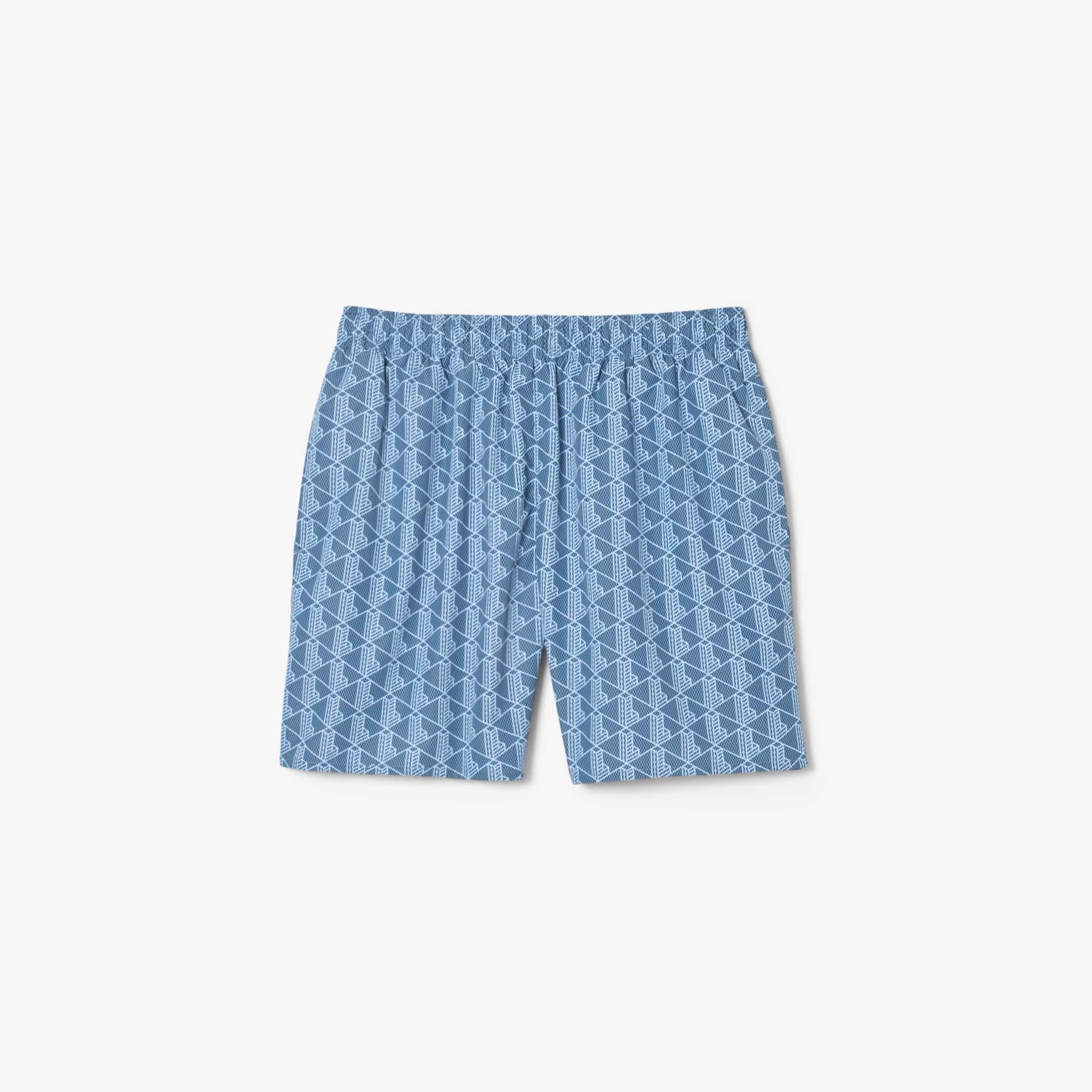 Mid Length Monogram Print Swim Trunks Product Image