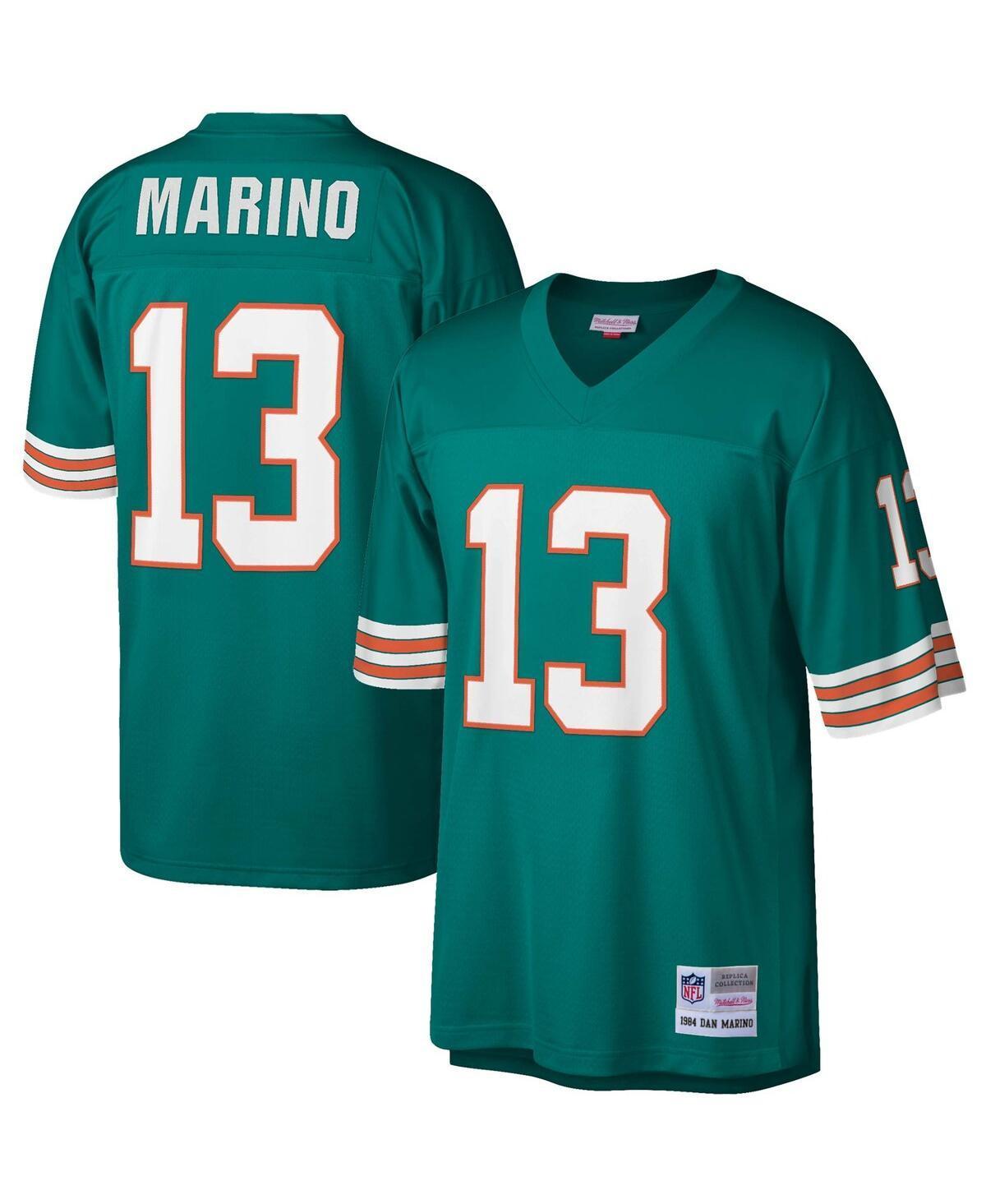 Men's Mitchell & Ness Dan Marino Aqua Miami Dolphins Legacy Replica Jersey, Size: 3XL, Turquoise A Product Image