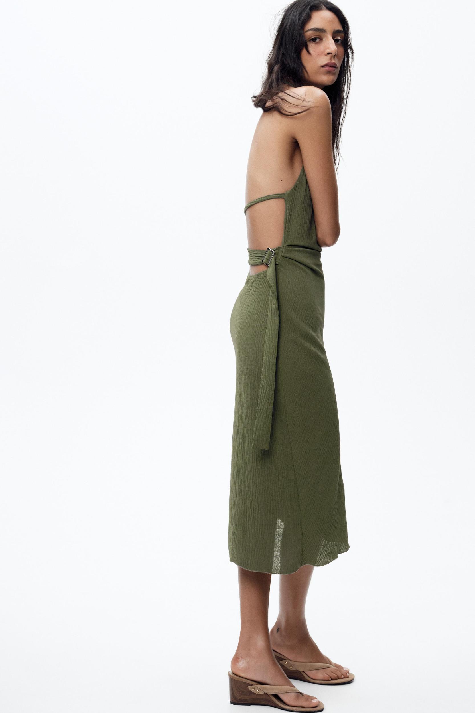 TEXTURED HALTER DRESS Product Image