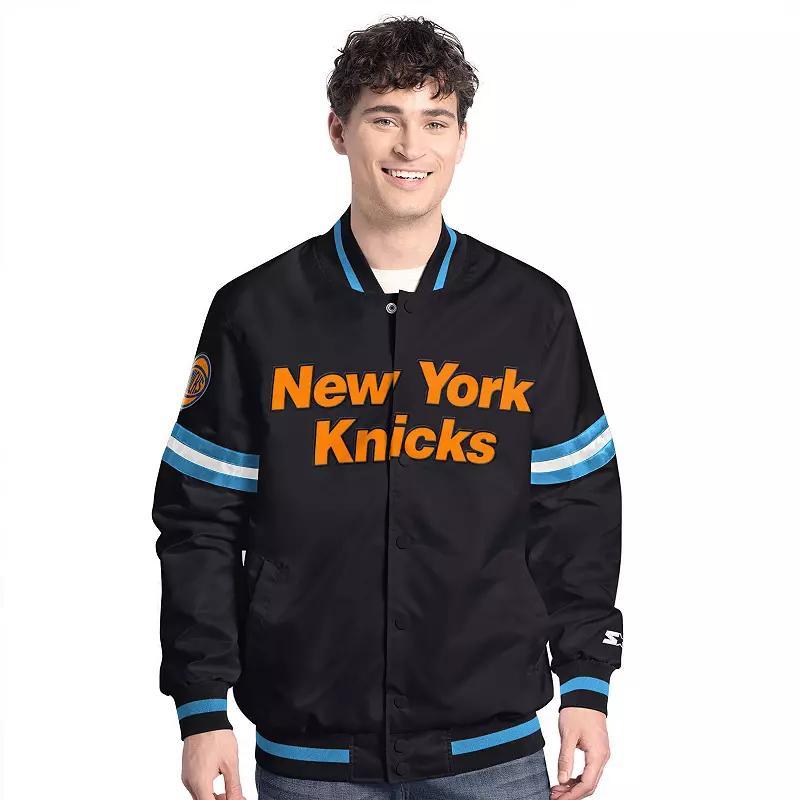 Men's Starter Black Las Vegas Raiders Scout Full-Snap Varsity Jacket,  Product Image