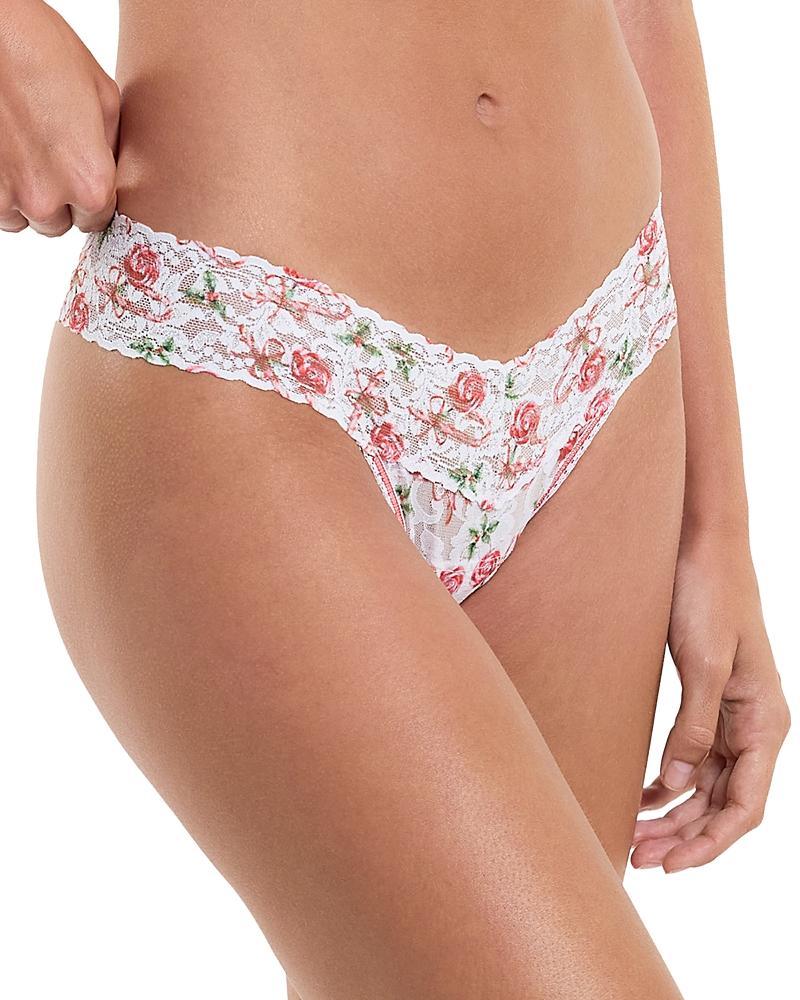 Signature Lace Low Rise Printed Thong Product Image