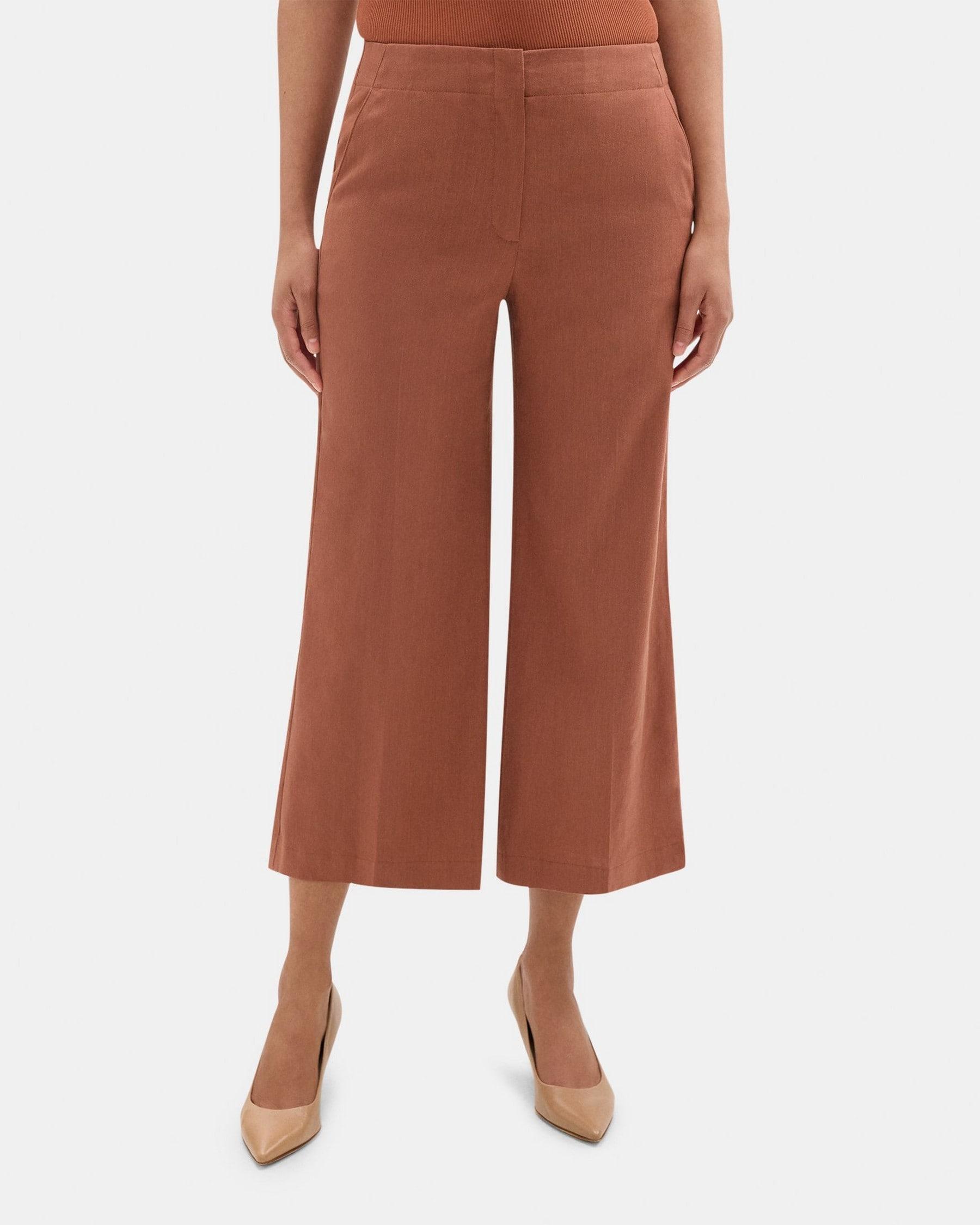 Wide-Leg Pant in Stretch Linen-Blend Product Image