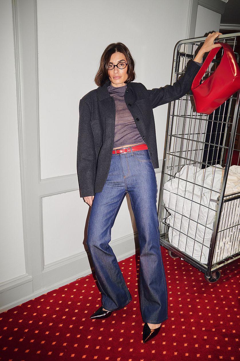 High Waist Flared Denim Product Image