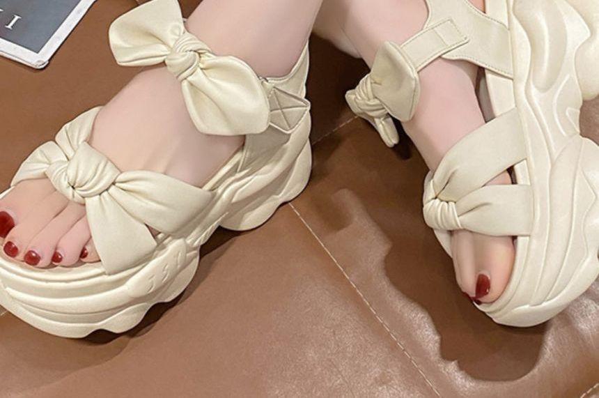 Platform Bow Sandals Product Image