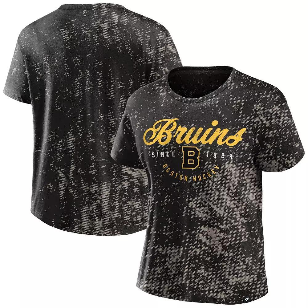Women's Fanatics  Black Boston Bruins Breakaway T-Shirt, Size: 3XL Product Image