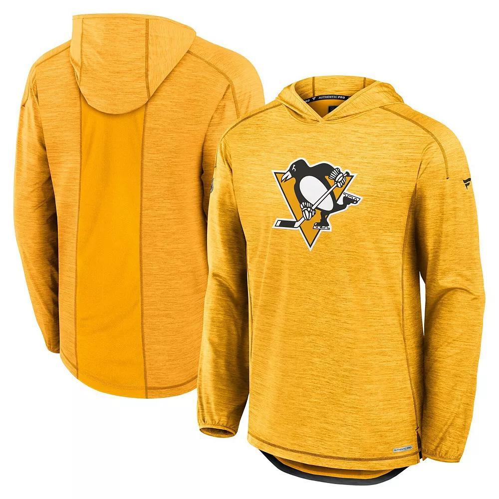 Men's Fanatics Gold Pittsburgh Penguins Authentic Pro Rink Lightweight Pullover Hoodie,  Product Image
