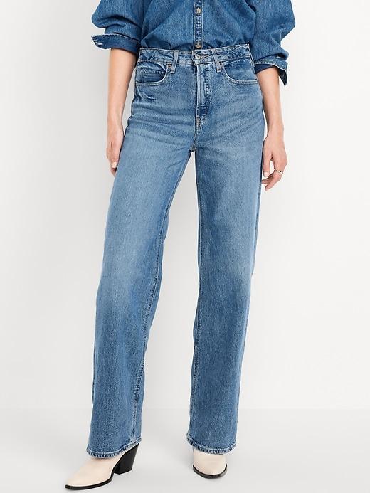 Extra High-Waisted Sky-Hi Wide-Leg Jeans Product Image