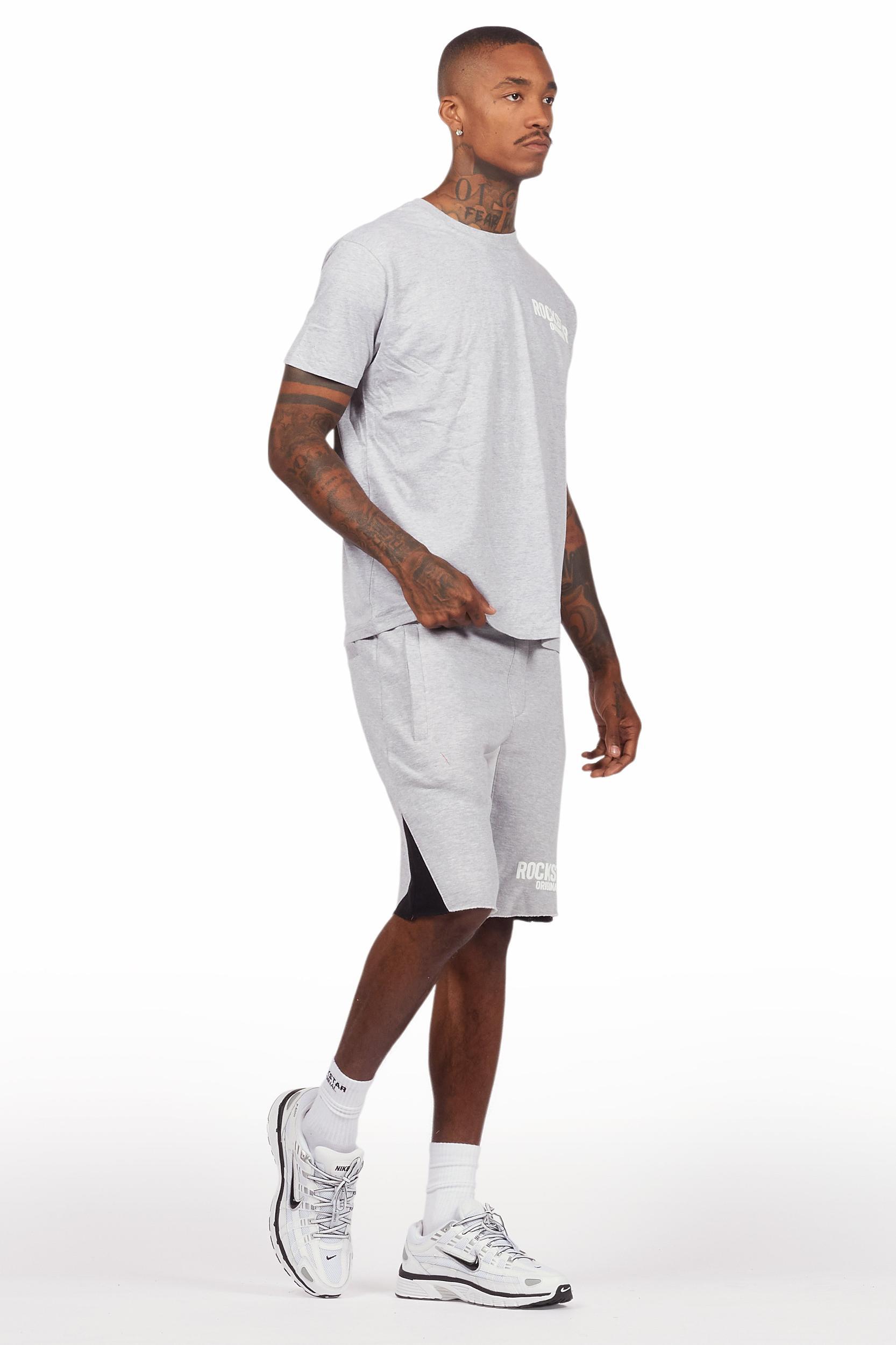 Sana Heather Grey Relaxed T-Shirt/Short Set Male Product Image