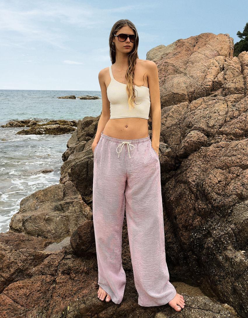 Striped rustic pants Product Image