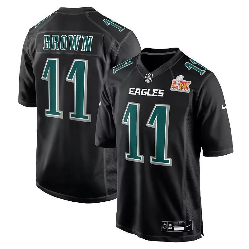 Men's Nike A.J. Brown Carbon Black Philadelphia Eagles Super Bowl LIX Fashion Game Player Jersey, Size: Medium Product Image