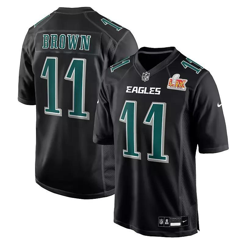 Men's Nike A.J. Brown Carbon Black Philadelphia Eagles Super Bowl LIX Fashion Game Player Jersey, Size: Medium Product Image
