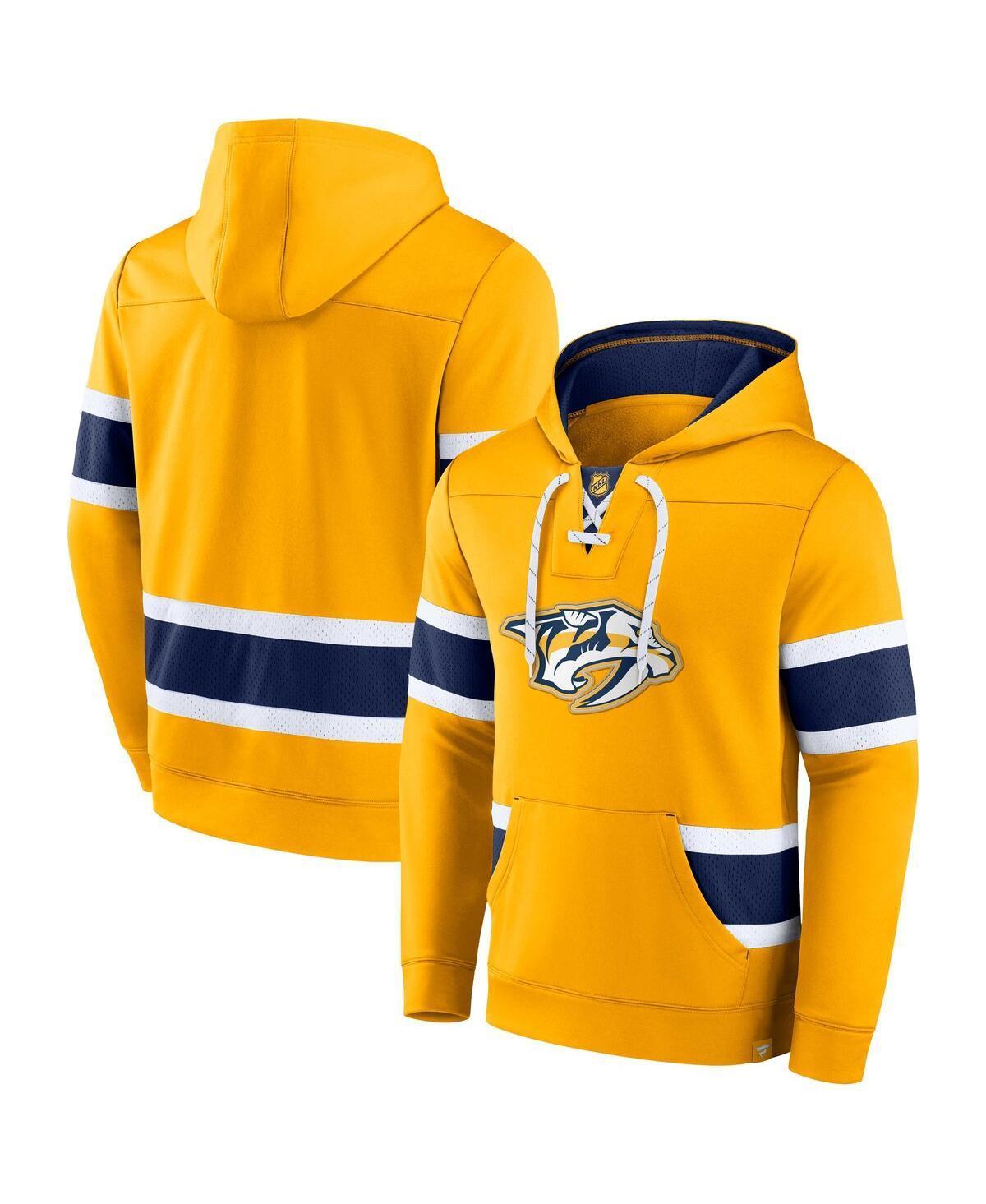 Mens Fanatics Branded Gold Nashville Predators Powerplay Warrior Pullover Hoodie Product Image