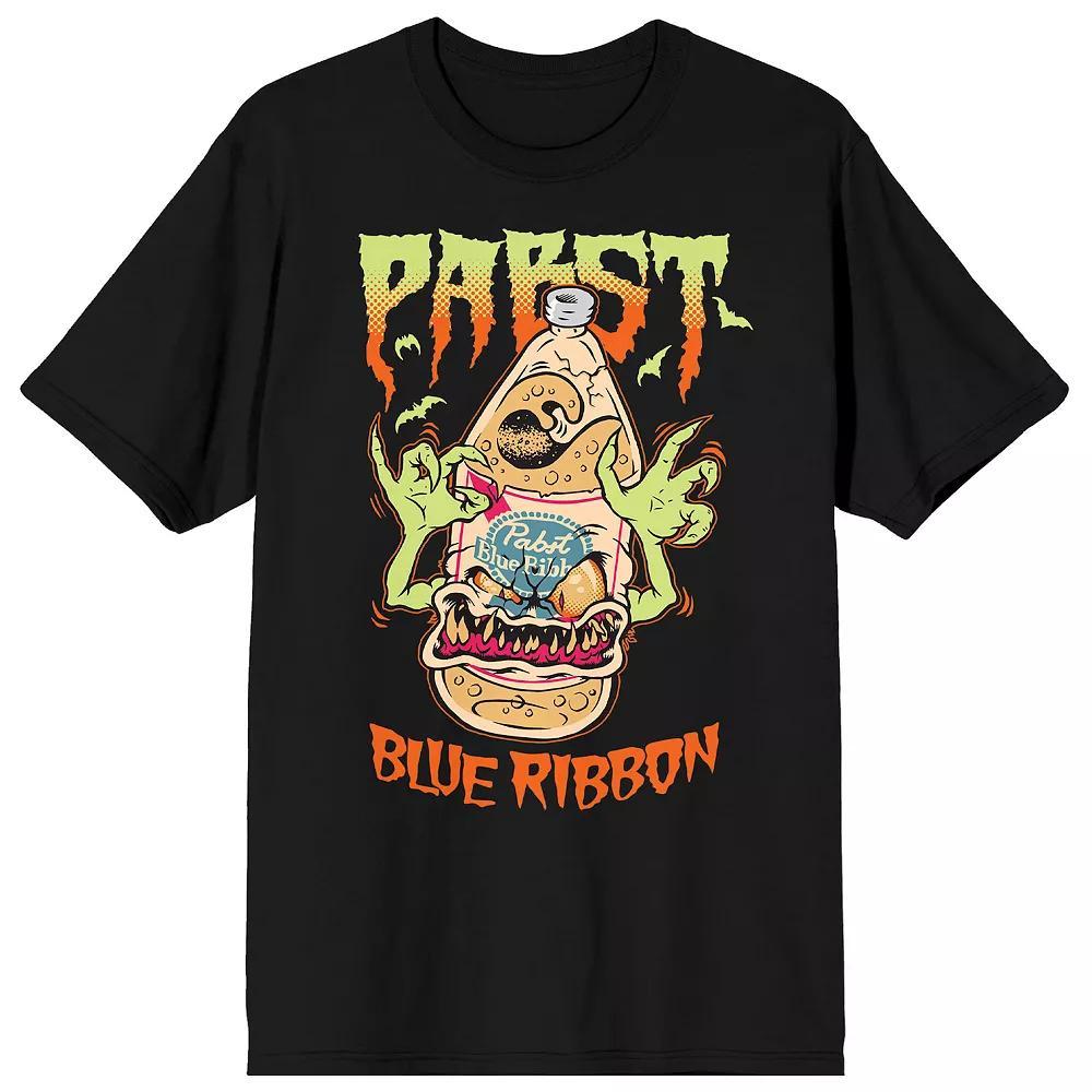 Men's Pabst Blue Ribbon Halloween Beer Bottle Monster Graphic Tee,  Product Image