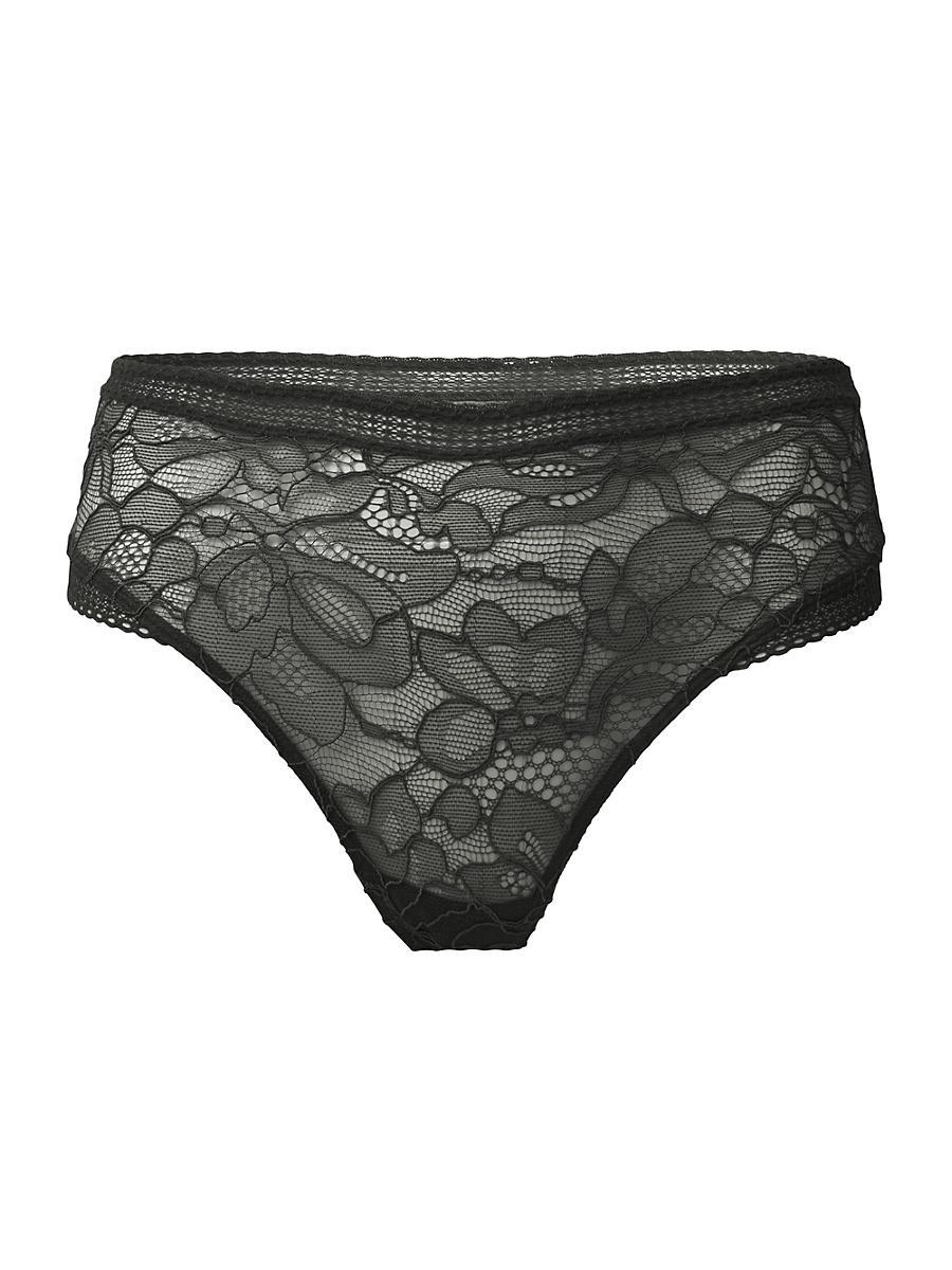 Womens High-Rise Floral Lace Thong Product Image