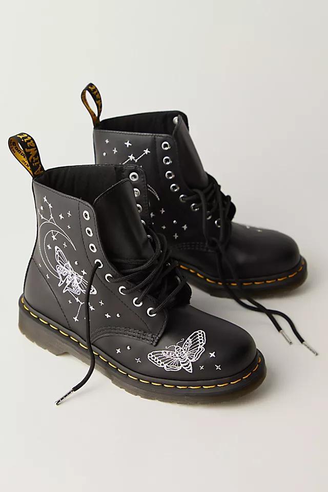 Dr. Martens 1460 Pascal Celestial Moth Embroidered Lace-Up Boots Product Image