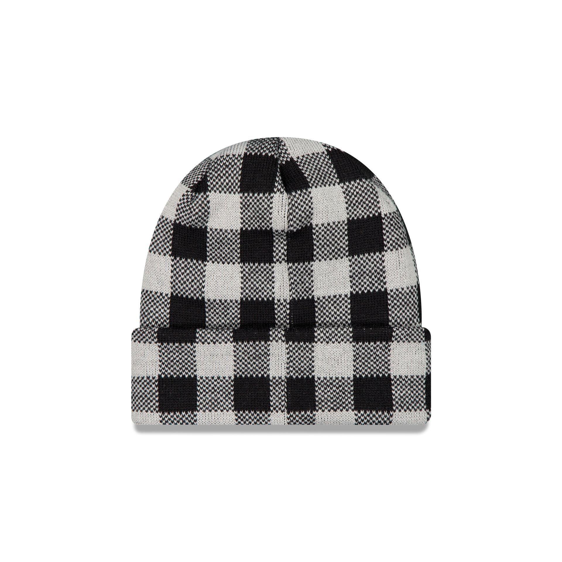 New Era Cap Block Check Black Cuff Knit Hat Male Product Image