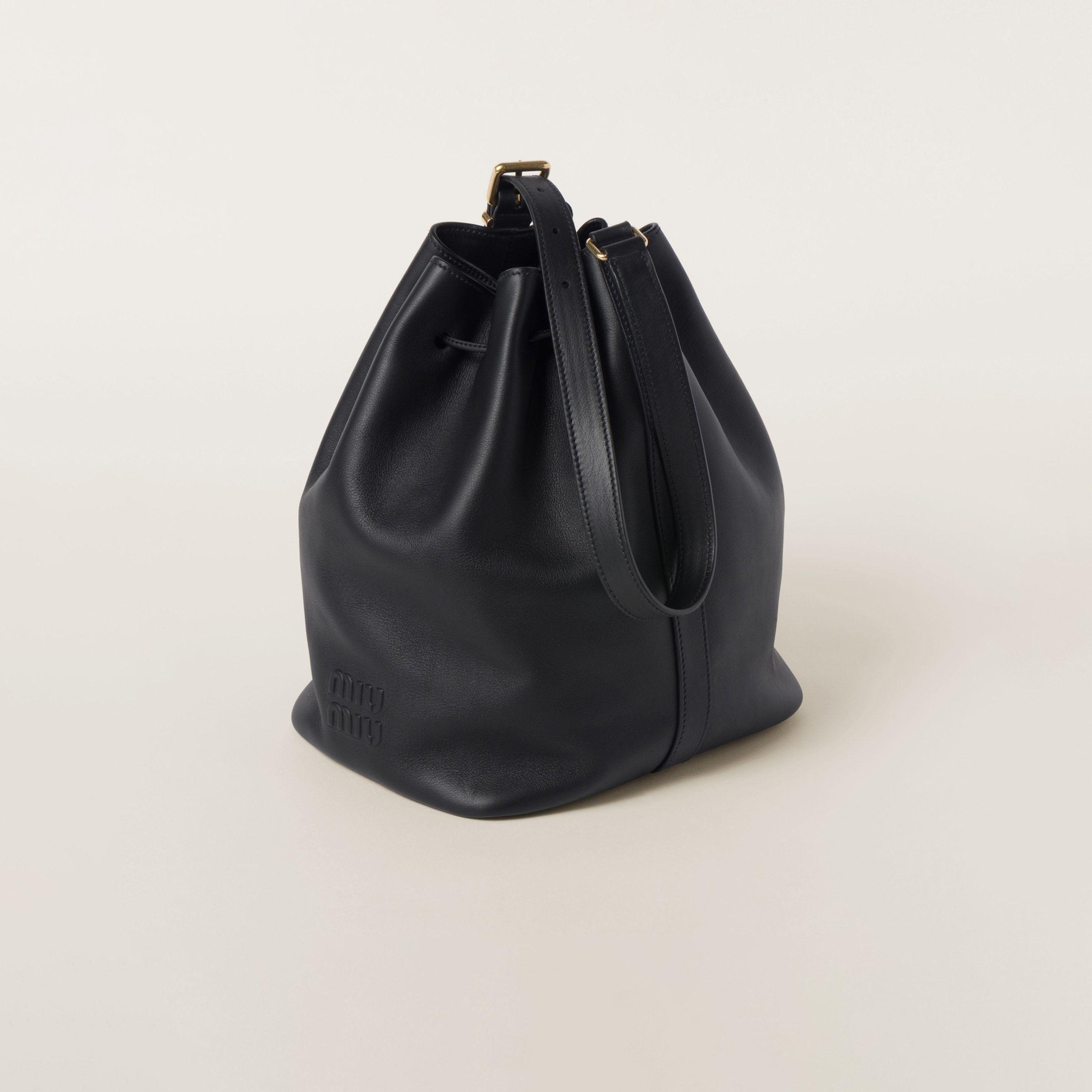 MIU MIU Logo-embossed Leather Bucket Bag In Multicolor Product Image