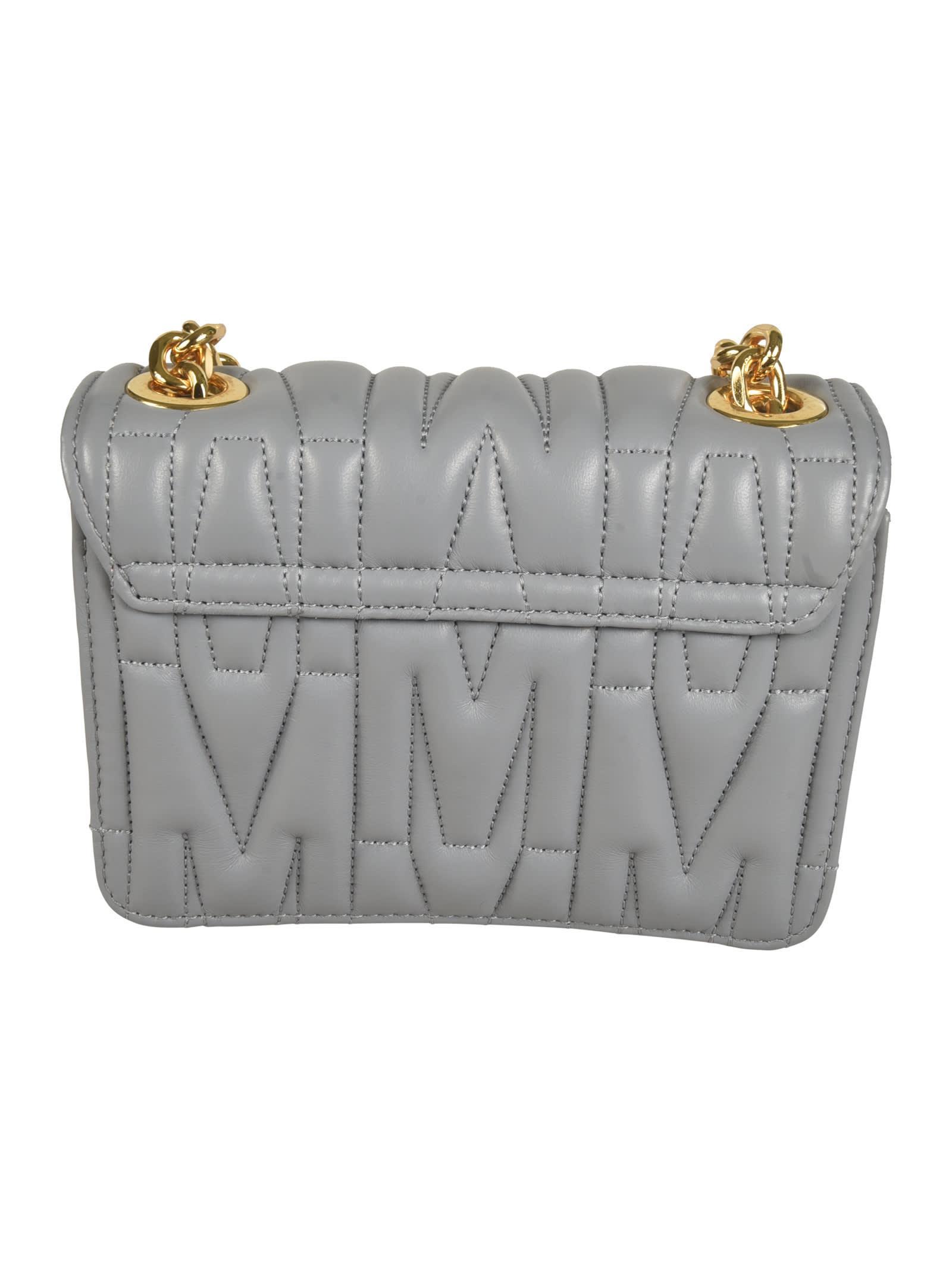 MOSCHINO Quilted Chain Shoulder Bag In Yellow Product Image