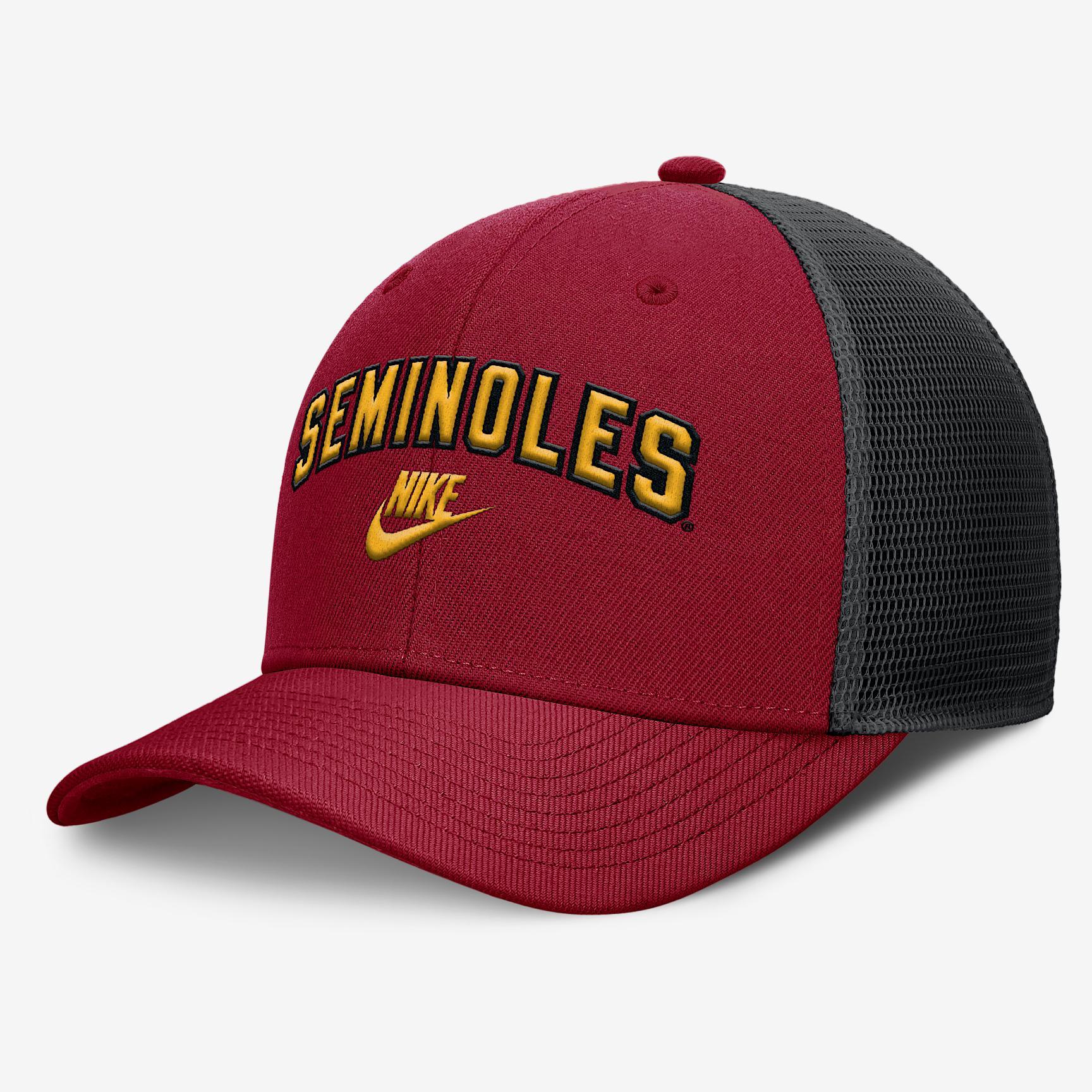 Florida State Legacy Arch Rise Men's Nike Dri-FIT College Trucker Adjustable Hat Product Image