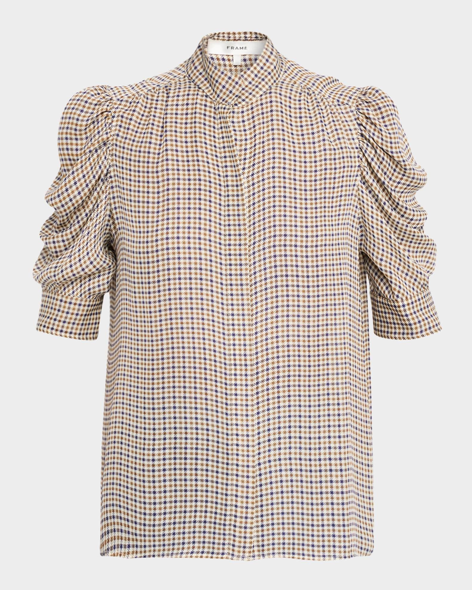 The Houndstooth Silk Blouse Product Image