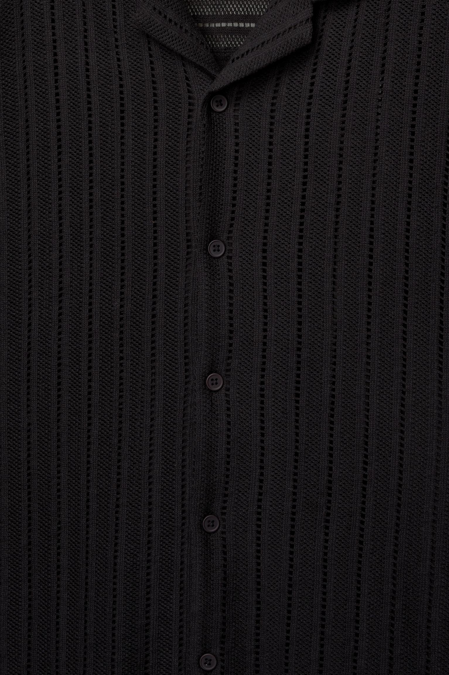 Black textured short sleeve shirt Product Image