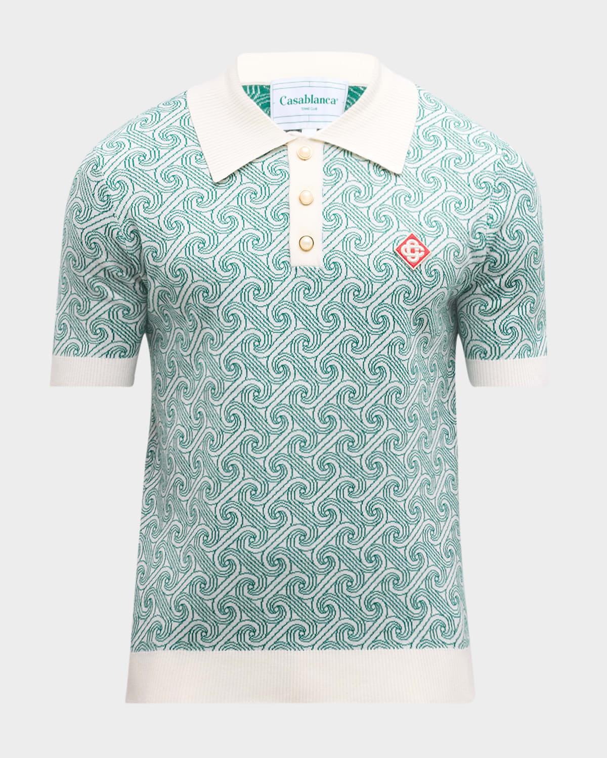 Mens Jacquard Monogram Polo Shirt Product Image