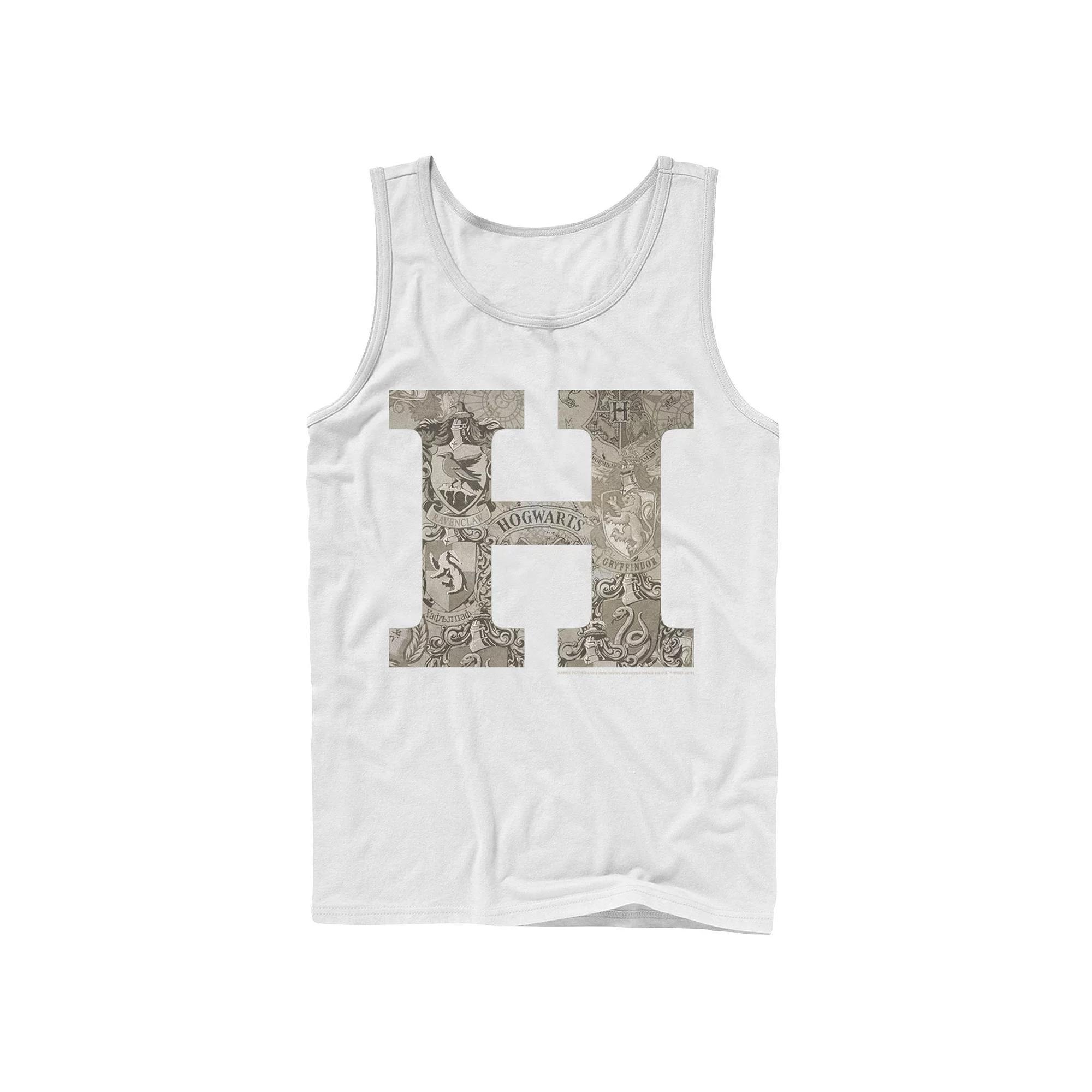 Men's Harry Potter H Hogwarts Crest Fill Tank Top,  Product Image