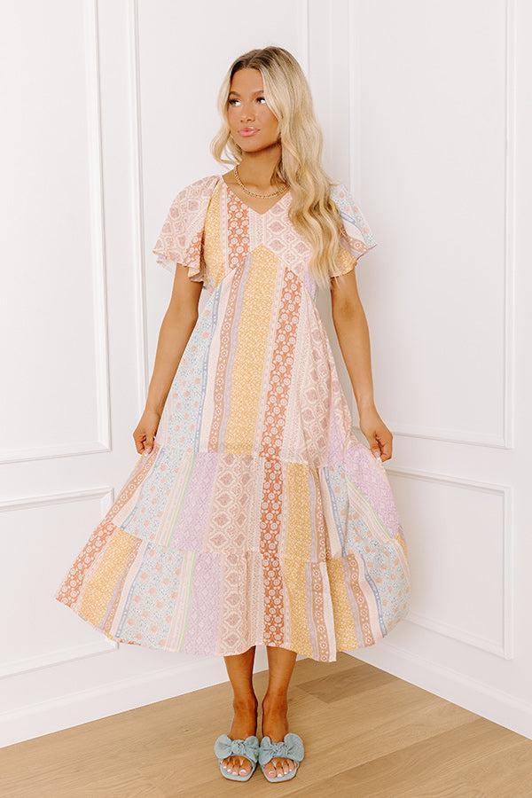 Boho Charm Floral Midi Dress Product Image