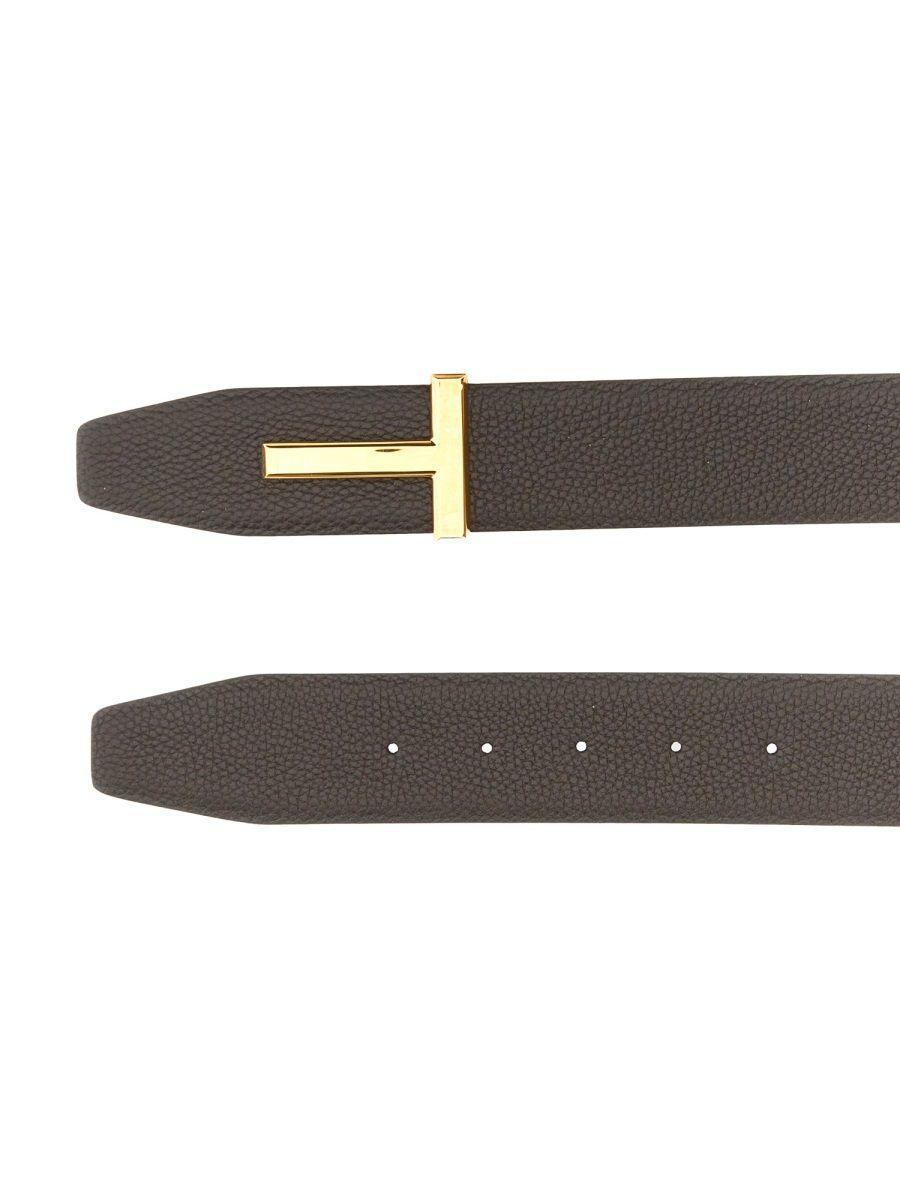 Buckle Logo Reversible Belt In Multicolor Product Image