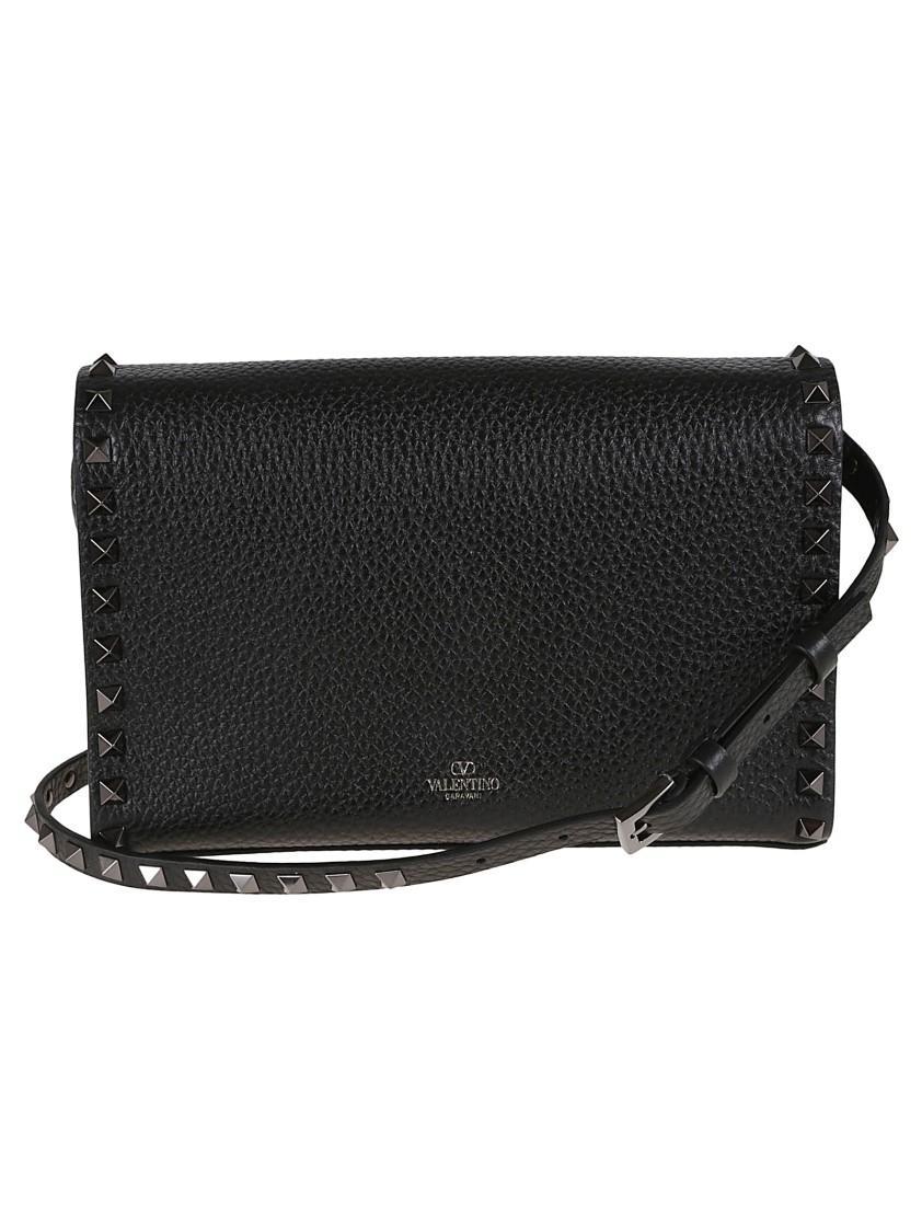 VALENTINO GARAVANI Valentino Black Grained Calfskin Small Bag Product Image