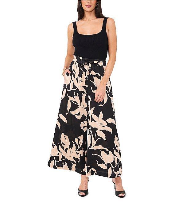 Vince Camuto Drawstring Waist Wide Leg Flat Front Pant Product Image