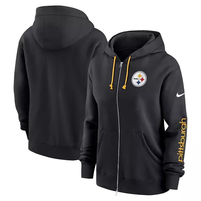 Women's Nike Black Pittsburgh Steelers Phoenix Hoodie Full-Zip Sweatshirt, Size: Large Product Image