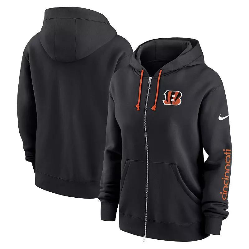 Women's Nike Black Cincinnati Bengals Phoenix Hoodie Full-Zip Sweatshirt, Size: 2XL Product Image