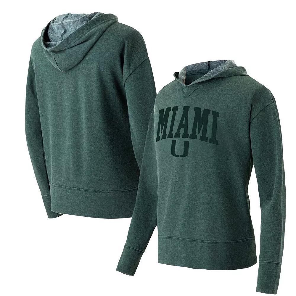 Women's Concepts Sport Green Miami Hurricanes Volley Long Sleeve Hoodie T-Shirt,  Product Image