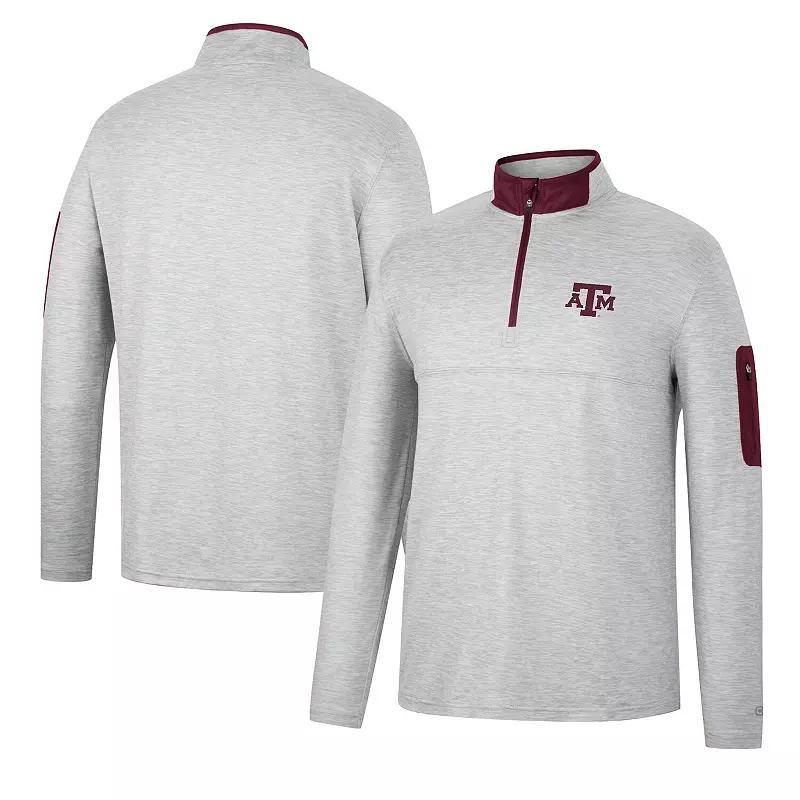 Men's Colosseum Heathered Gray/Crimson Washington State Cougars Country Club Windshirt Quarter-Zip Jacket, Size: XL, Wsc Grey Product Image