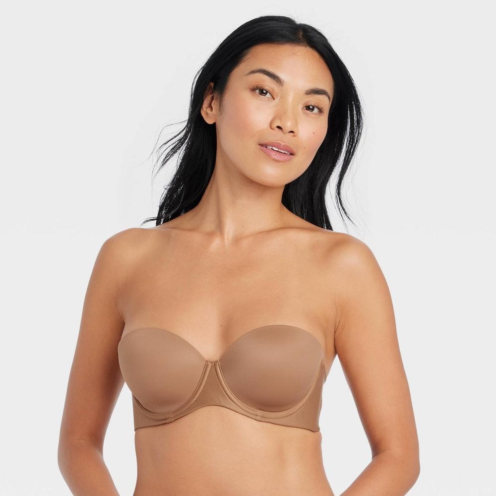 Womens Lightly Lined Strapless Bra - Auden Brown 36DD Product Image