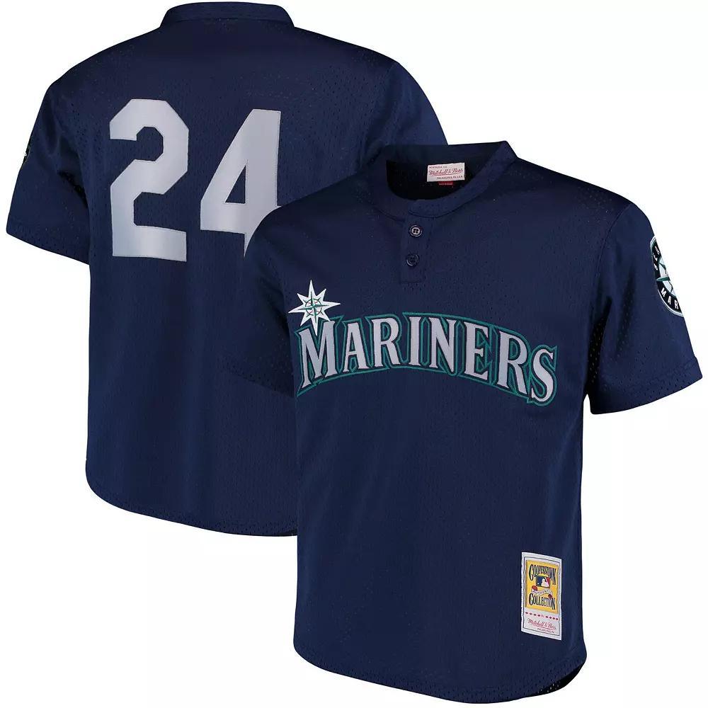 Men's Mitchell & Ness Ken Griffey Jr. Navy Seattle Mariners Cooperstown Collection Mesh Batting Practice Jersey,  Product Image