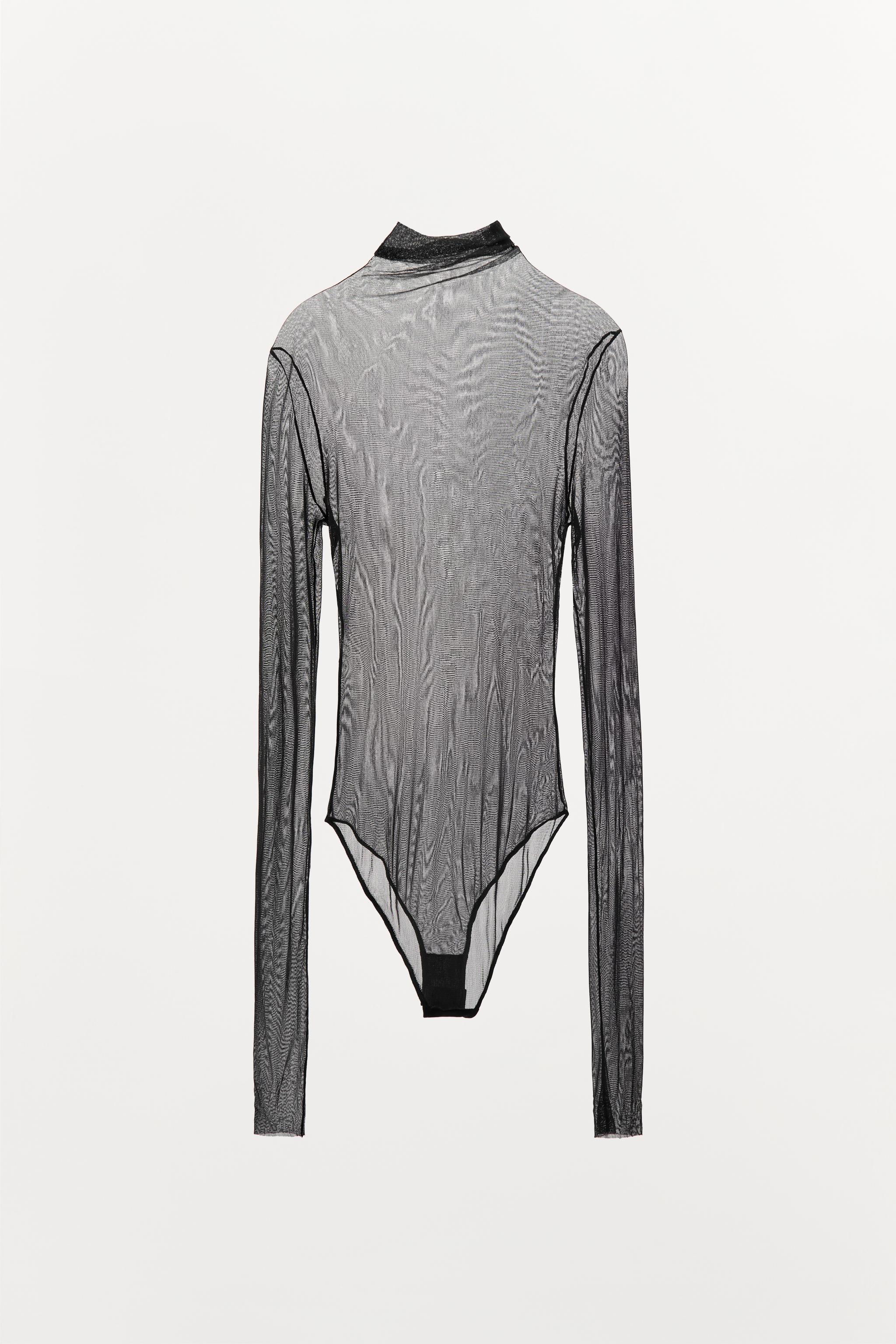 100% SILK LONG SLEEVE BODYSUIT Product Image