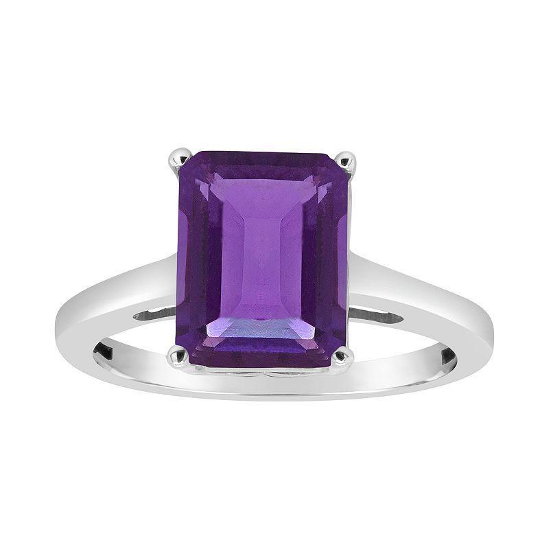 Alyson Layne Sterling Silver Amethyst Solitaire Ring, Womens Product Image