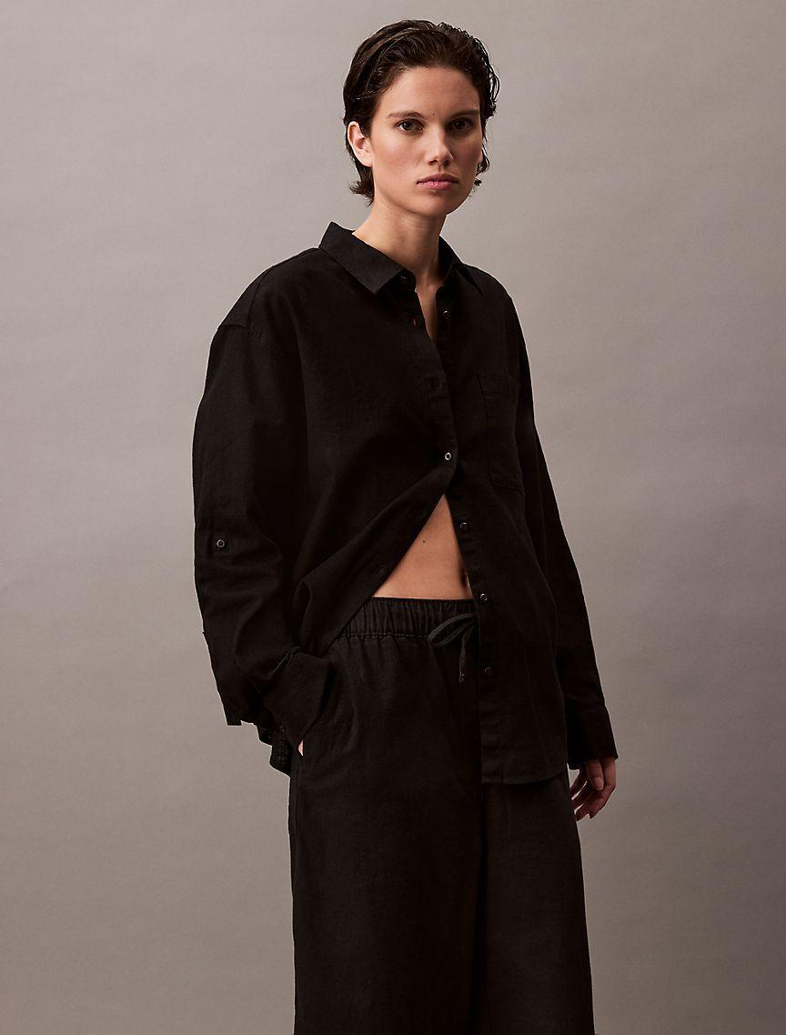 Linen Cotton Pull-On Pants Product Image